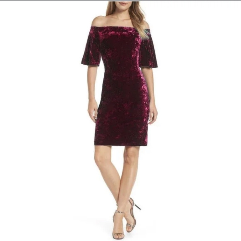 Eliza J Velvet Off The Shoulder Dress Size 6